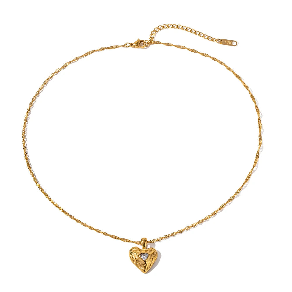 Heart Lava Necklace