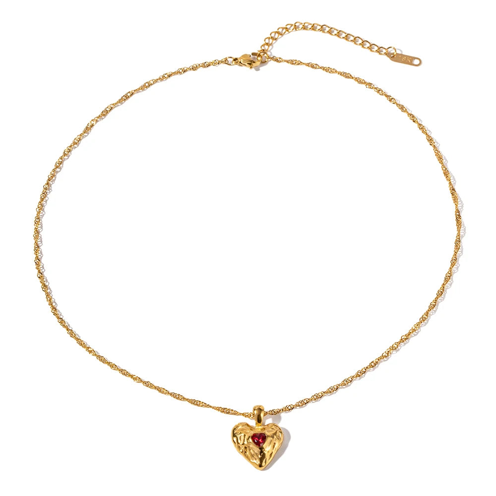 Heart Lava Necklace