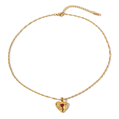 Heart Lava Necklace