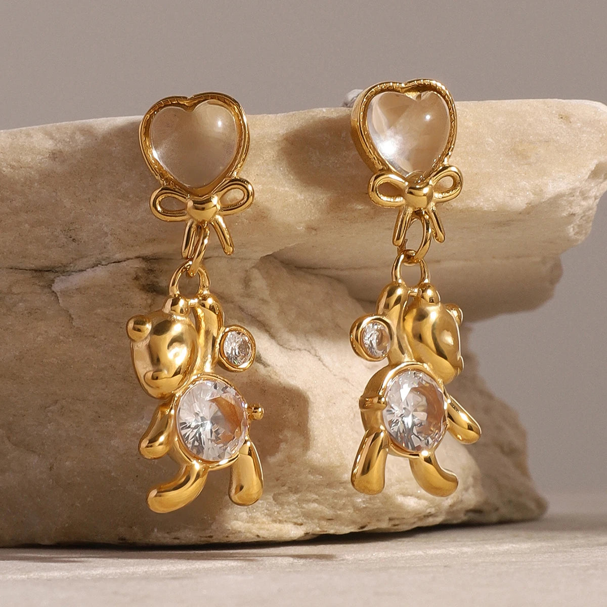 Golden Teddy Earrings