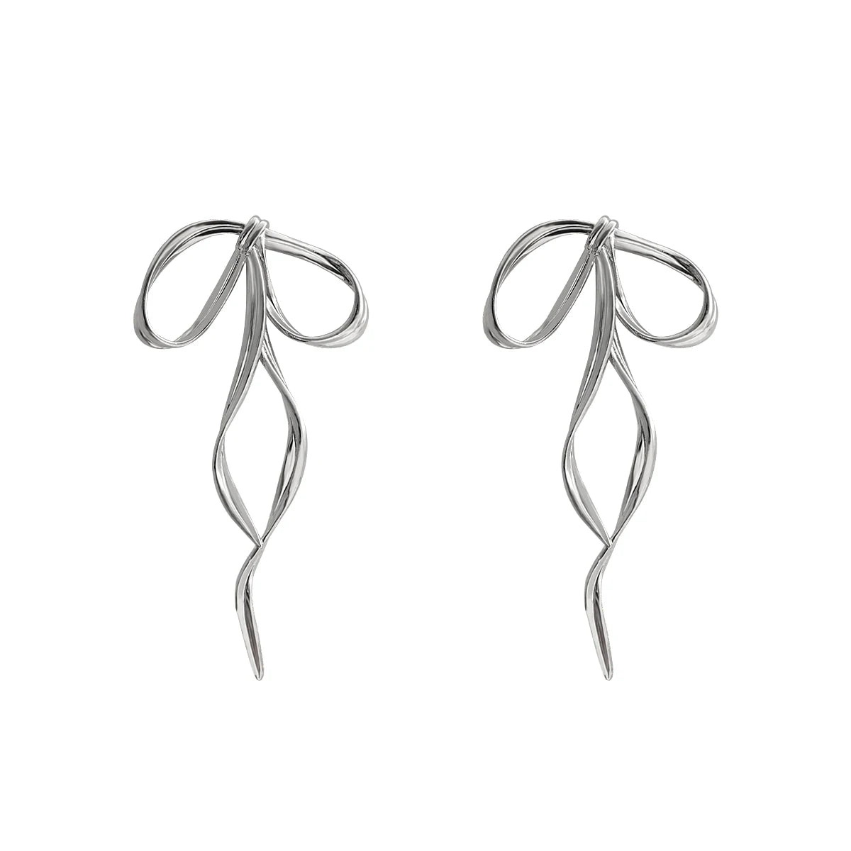 Silver Bow Earrings