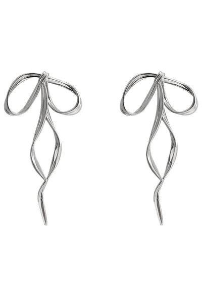 Silver Bow Earrings