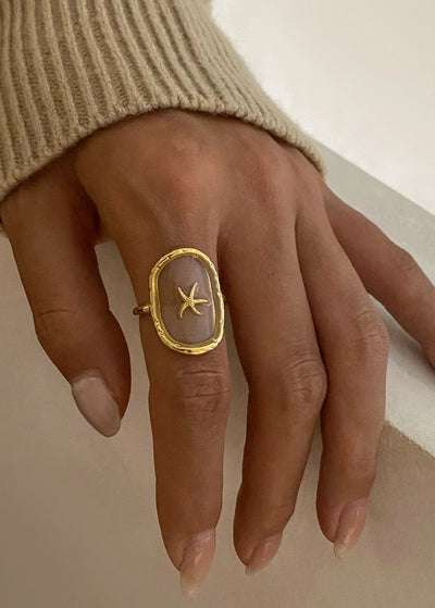 Starfish Glass Ring