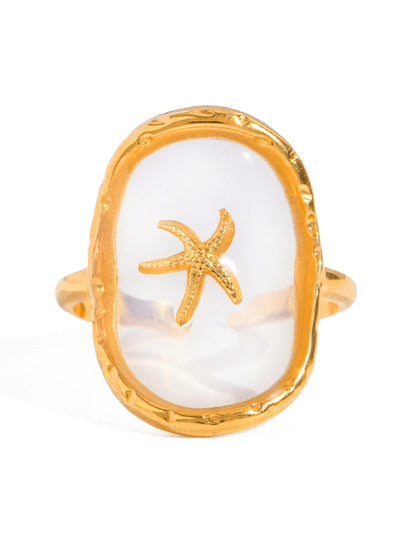 Starfish Glass Ring