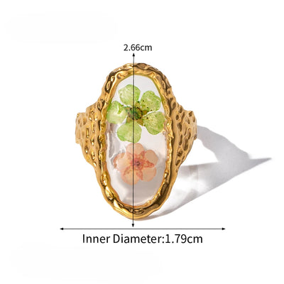 Flower Glass Rings