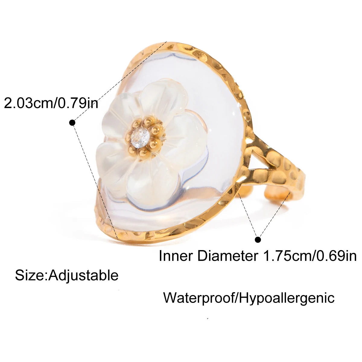 Floral Glass Ring