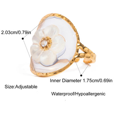 Floral Glass Ring
