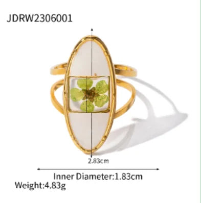 Flower Glass Rings