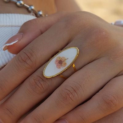 Flower Glass Rings