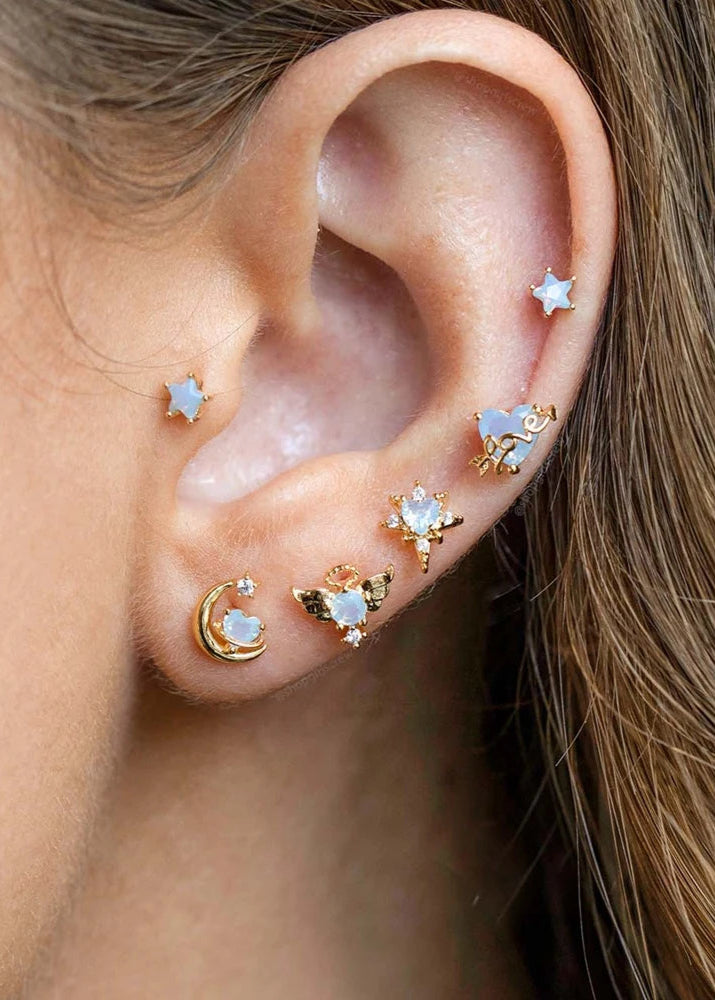Blue Moon Earrings Set