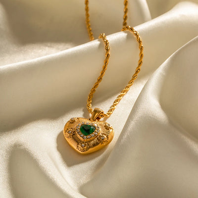 Emerald Heart Necklace