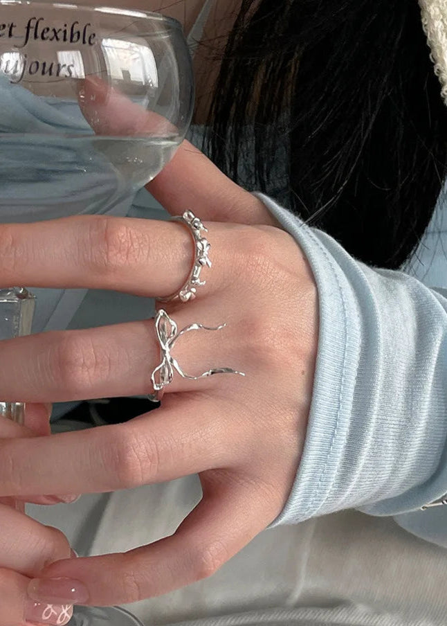 Silver Bowknot Ring