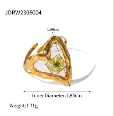 Flower Glass Rings
