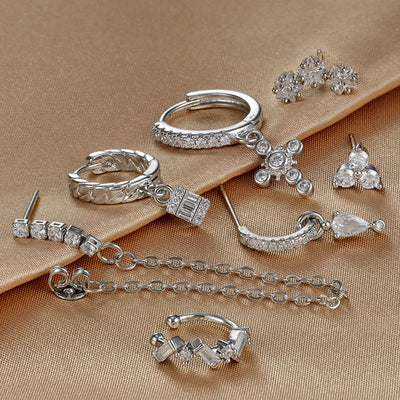 Cross Hoop Earring Set