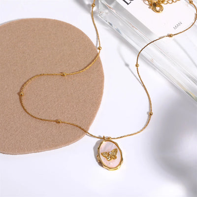 Butterfly Medallion Necklace