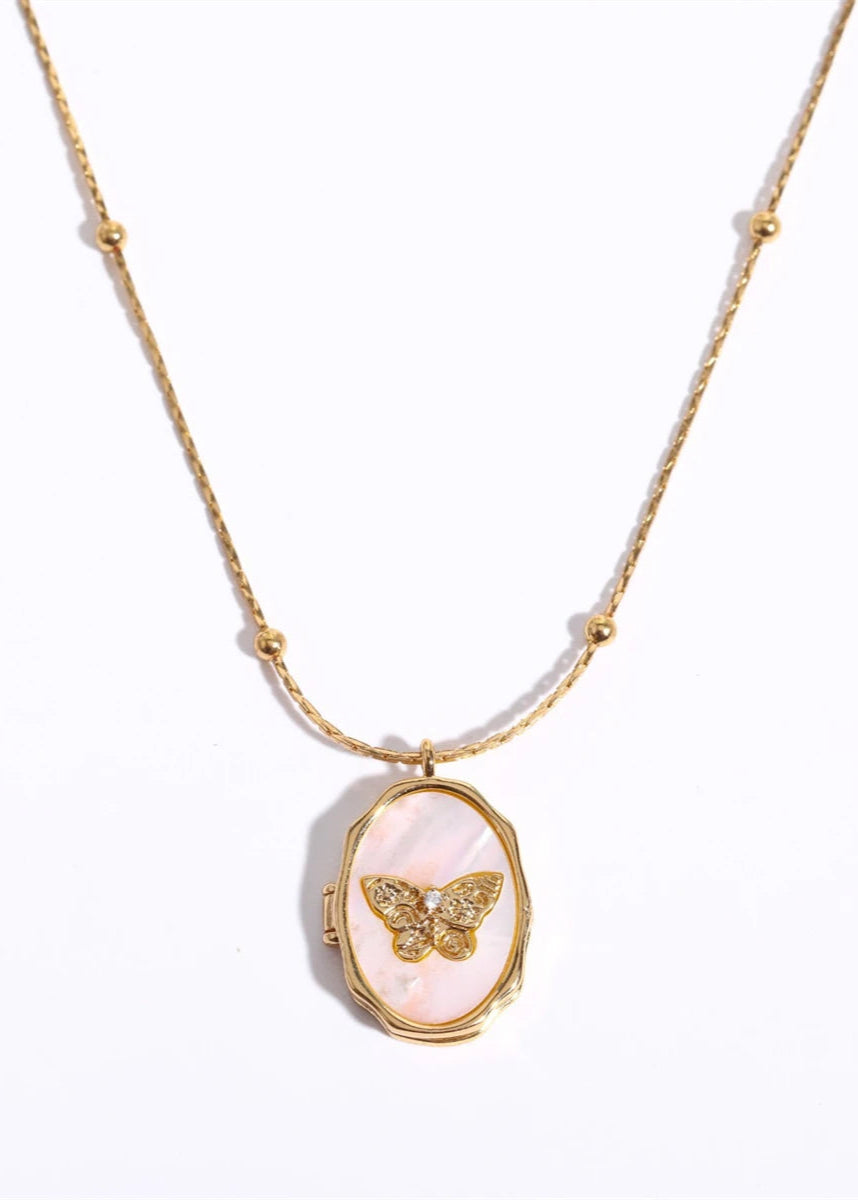 Butterfly Medallion Necklace