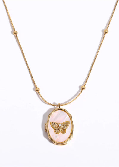 Butterfly Medallion Necklace
