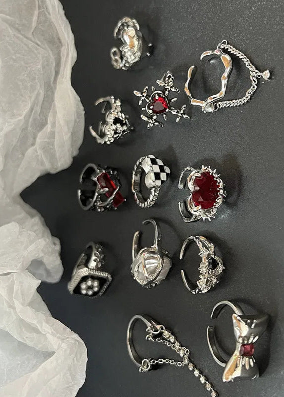 Red Goth Rings