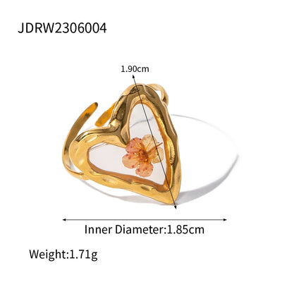 Flower Glass Rings