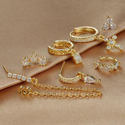 Cross Hoop Earring Set