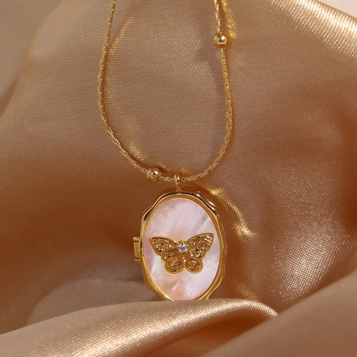 Butterfly Medallion Necklace