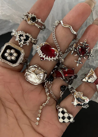Red Goth Rings
