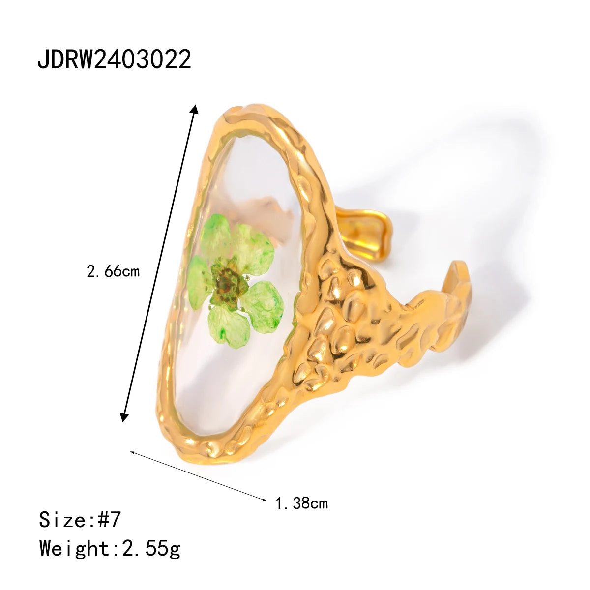 Flower Glass Rings
