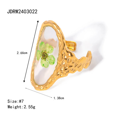 Flower Glass Rings