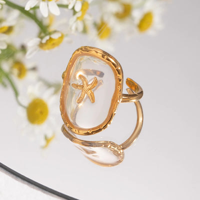 Starfish Glass Ring