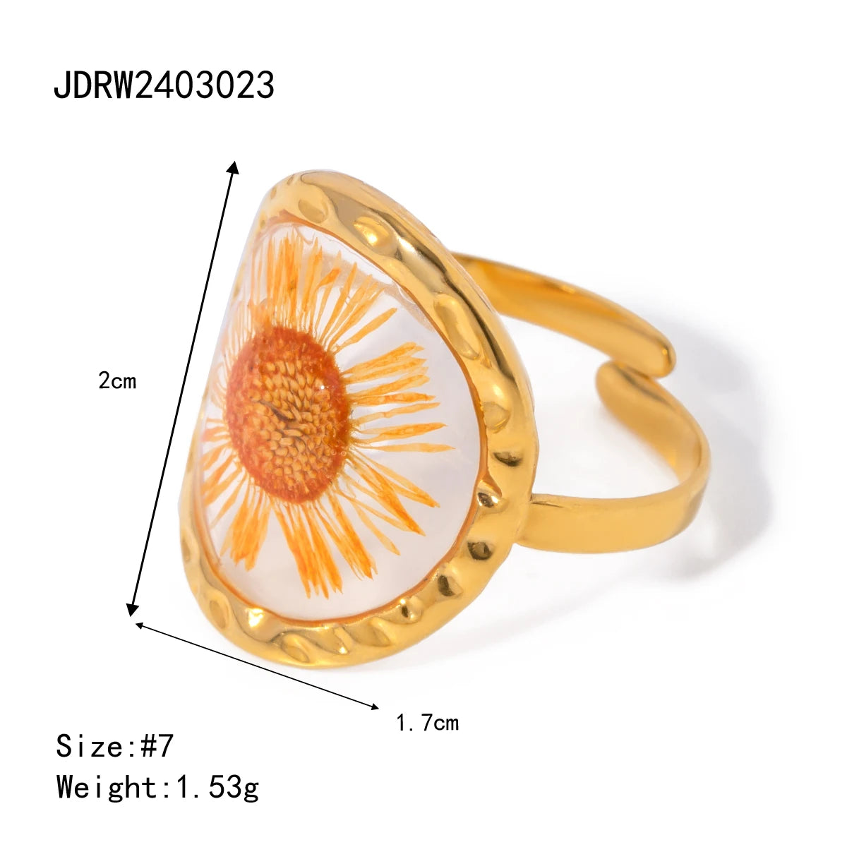Flower Glass Rings