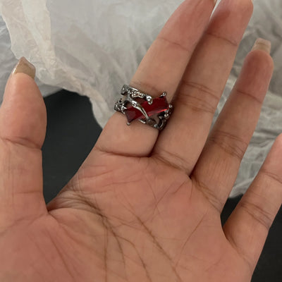 Red Goth Rings