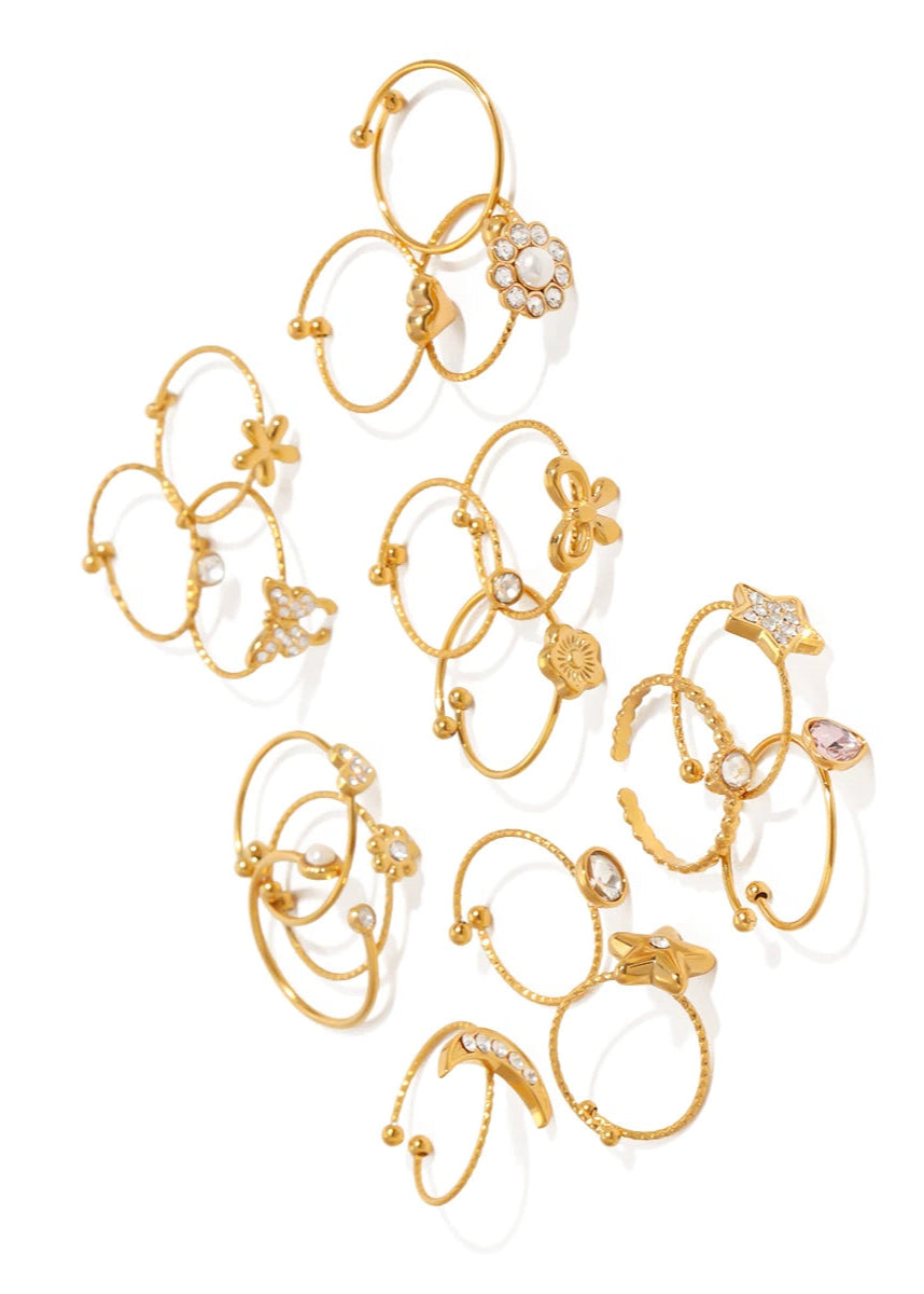 Star & Moon Ring Sets