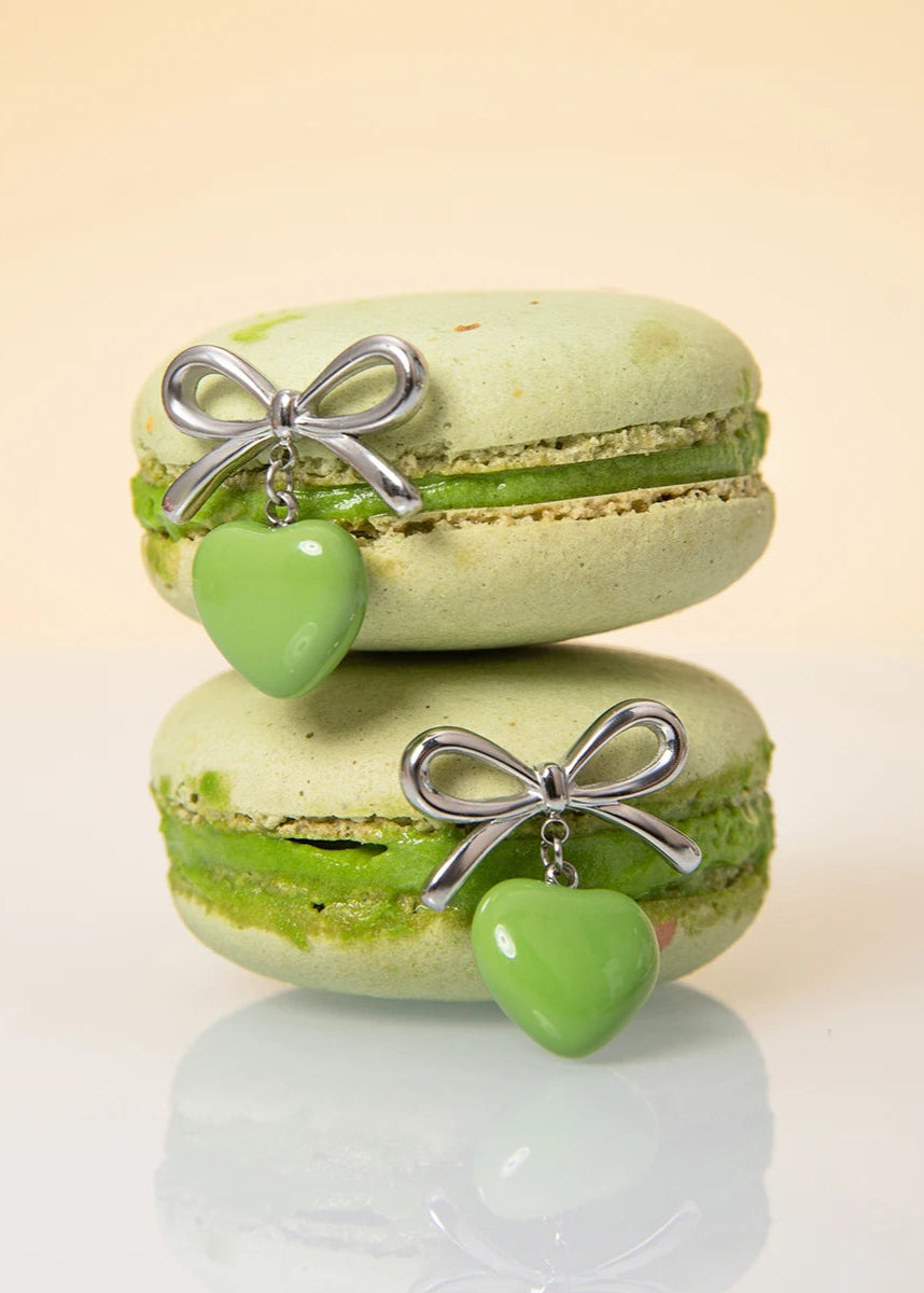 Green Daisy Earrings