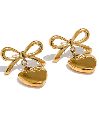 Gold Lover's Bow Earring
