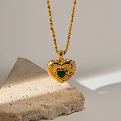 Emerald Heart Necklace