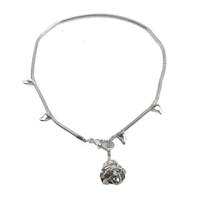 Silver Rose Necklace