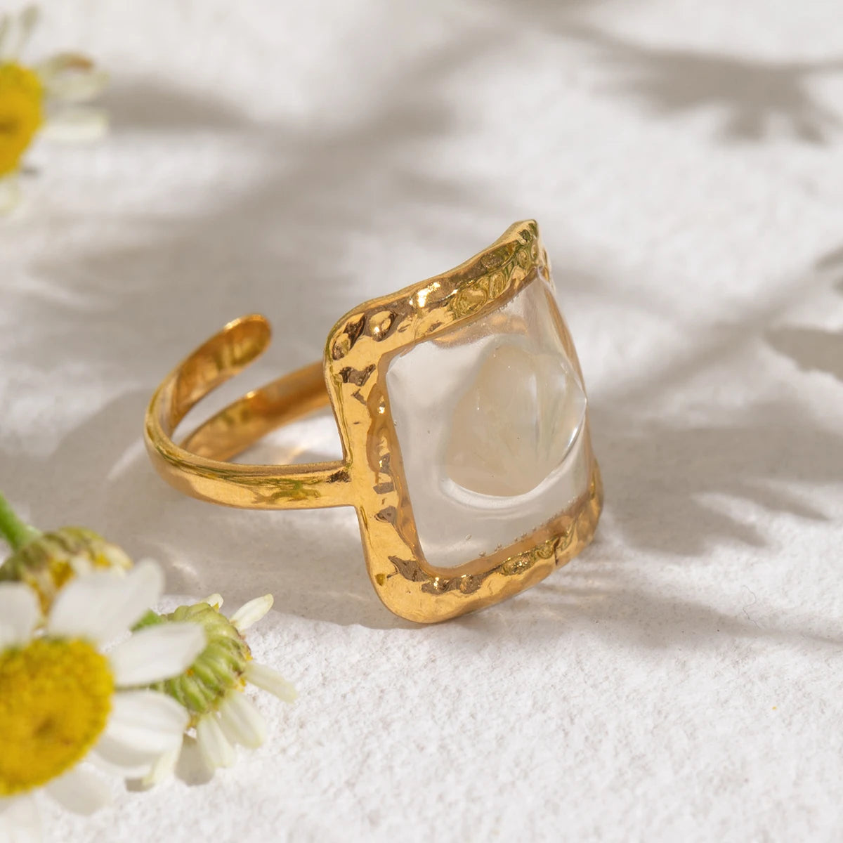 Shell Glass Ring