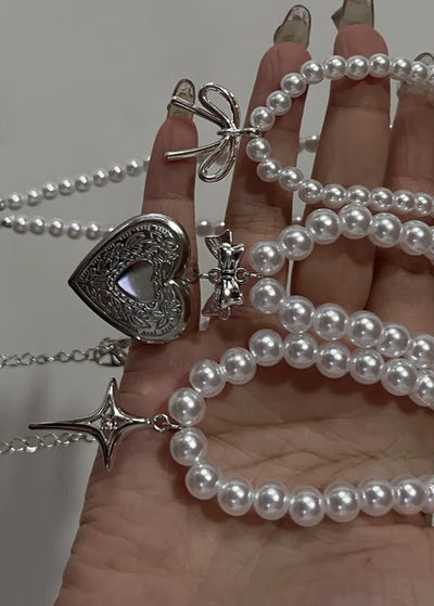 Silver Pearly Necklaces