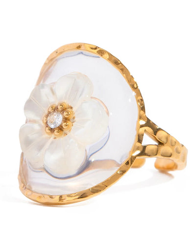 Floral Glass Ring