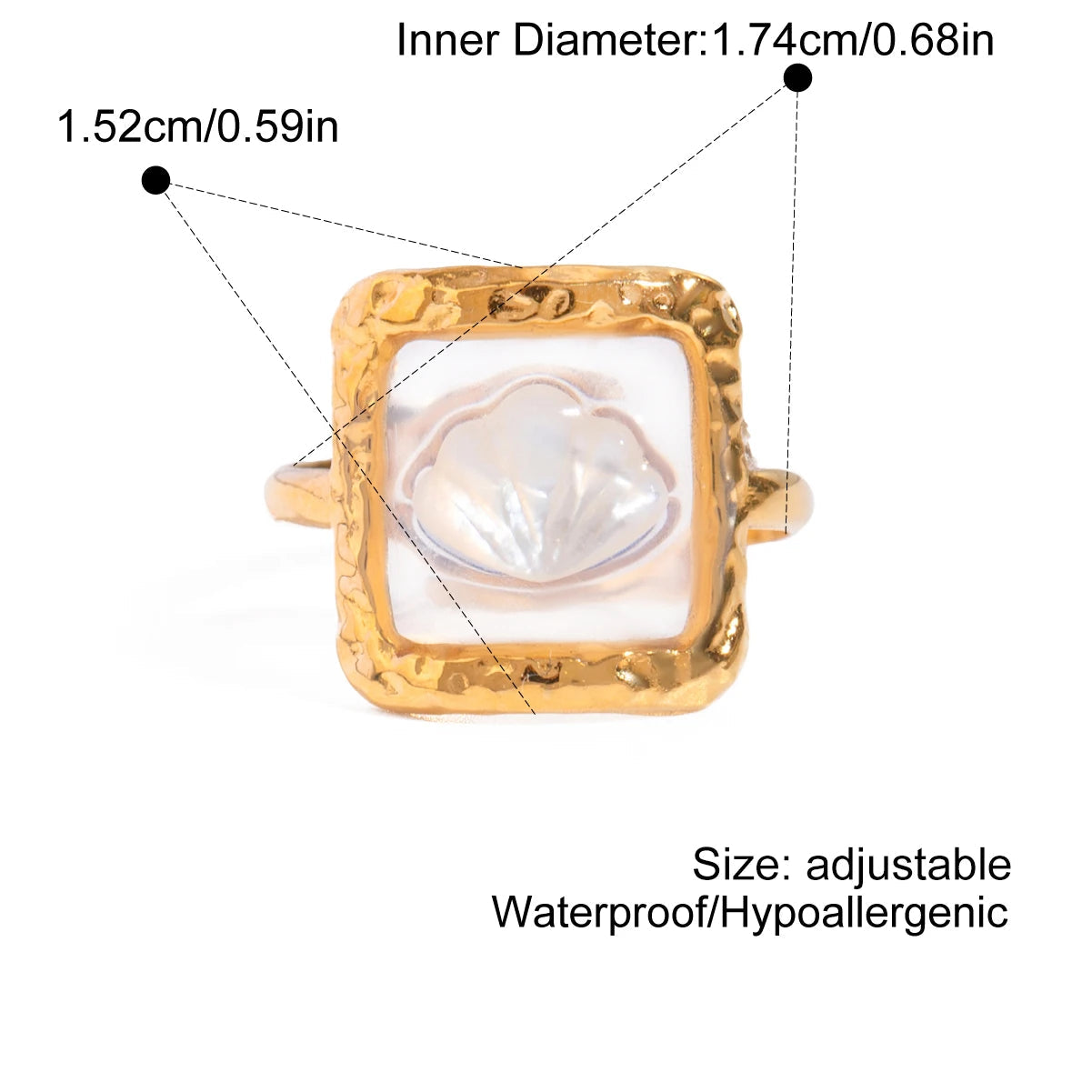 Shell Glass Ring