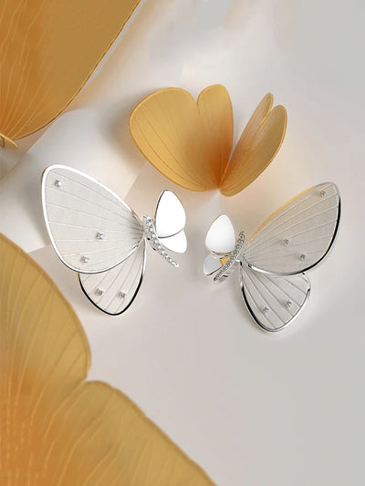 Silver Butterfly Earrings