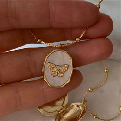 Butterfly Medallion Necklace