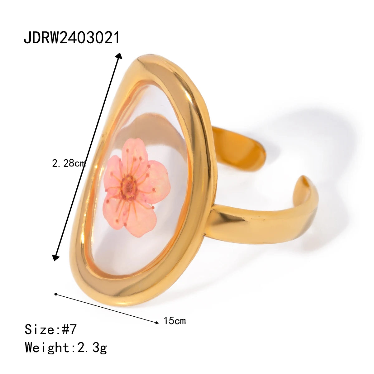 Flower Glass Rings