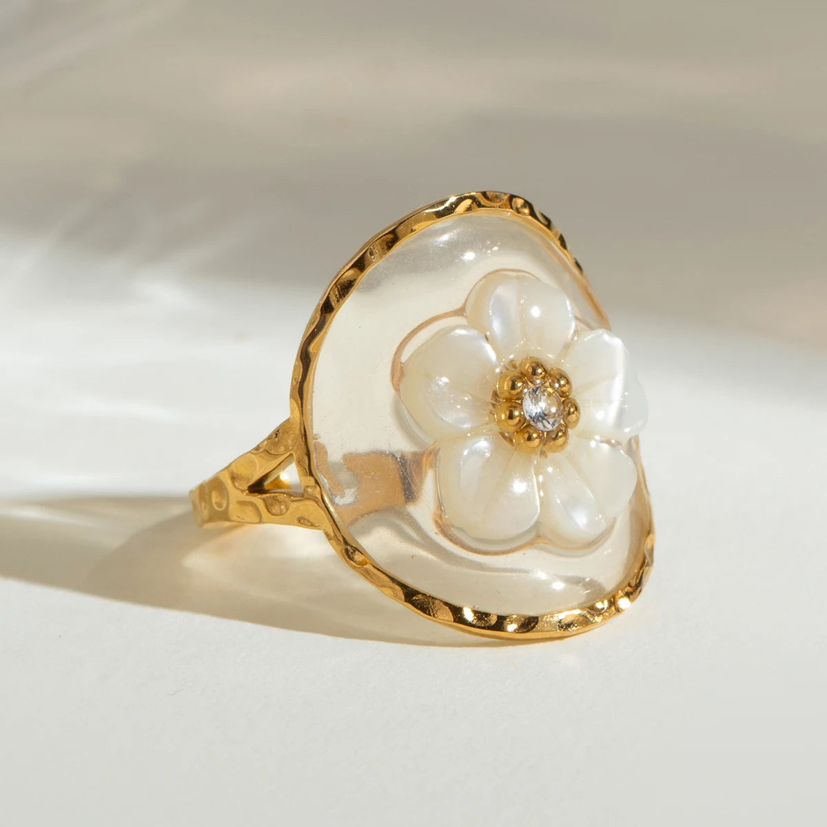 Floral Glass Ring