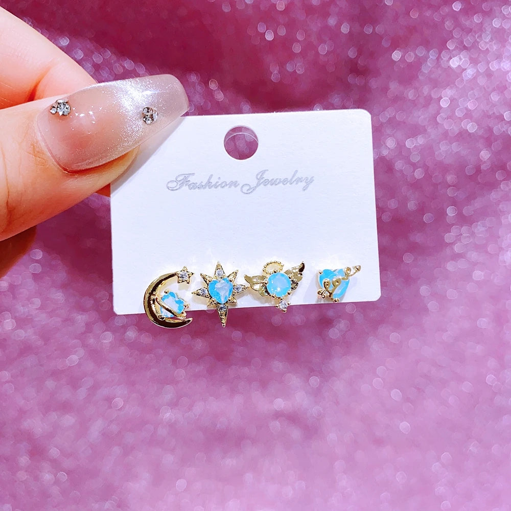 Blue Moon Earrings Set