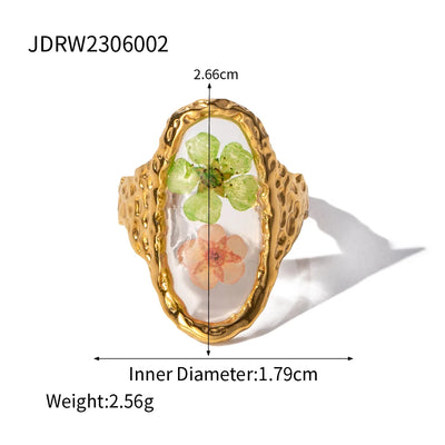 Flower Glass Rings