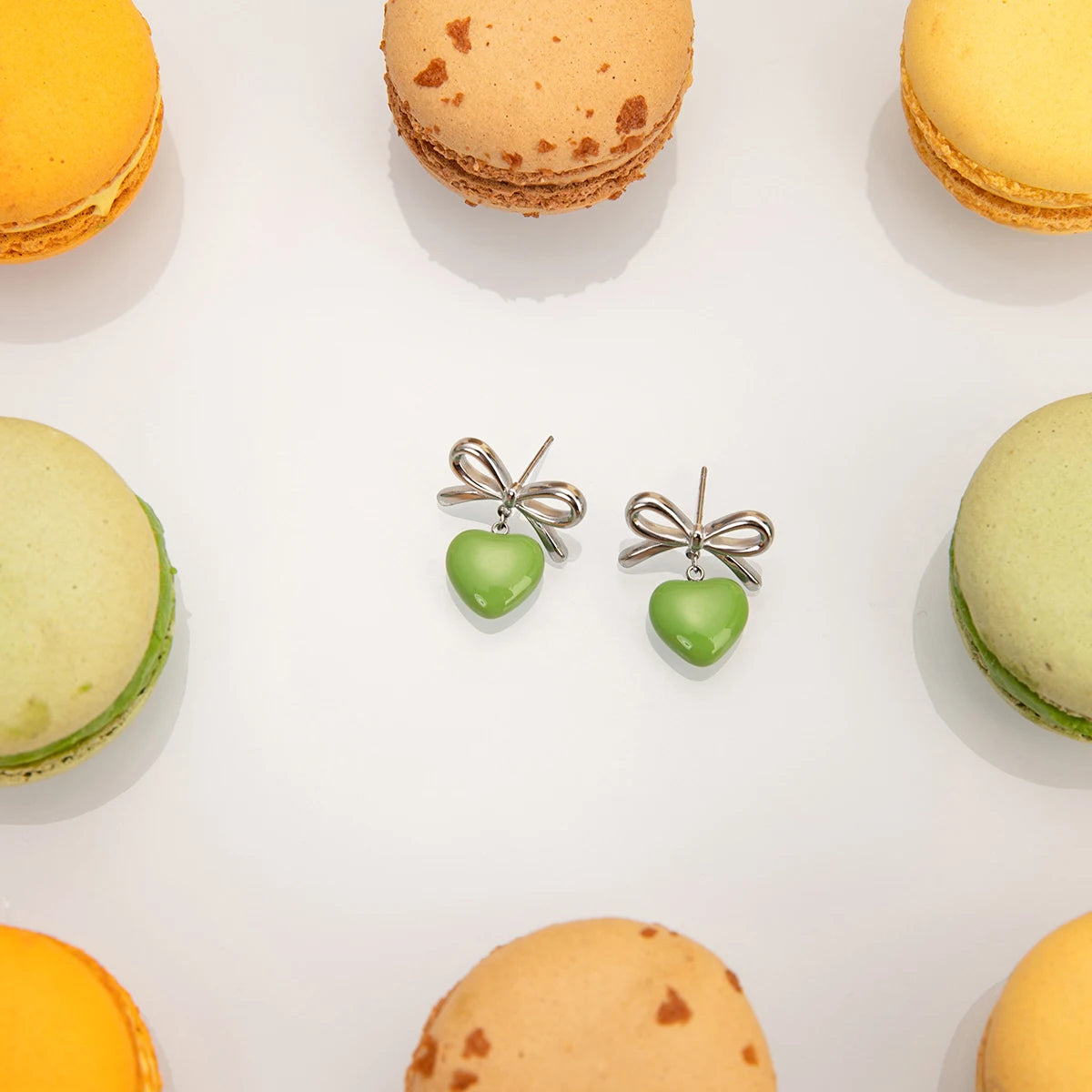 Green Daisy Earrings