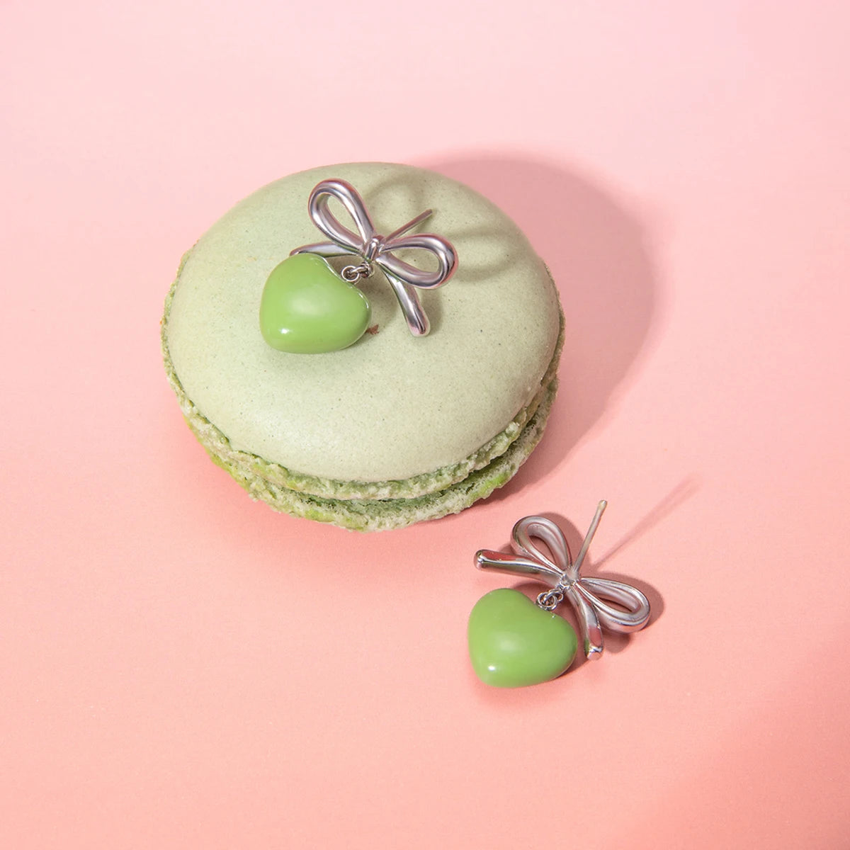 Green Daisy Earrings