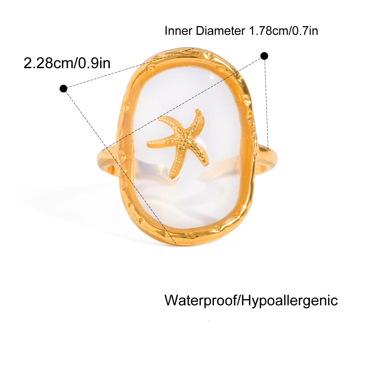 Starfish Glass Ring