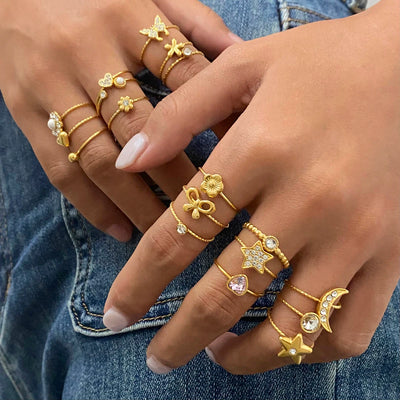 Star & Moon Ring Sets